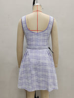 Load image into Gallery viewer, Purple A Line Belted Umbrella Dress Women N5A920