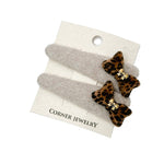 Load image into Gallery viewer, Velvet Leopard Hair Clip Women Bow Design S5P763