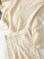 Load image into Gallery viewer, Lace Knit Cardigan Skirt Set Women N6C379