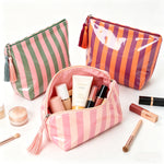 Load image into Gallery viewer, Unisex Waterproof Striped PVC Cosmetic Bag N6J239