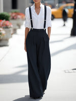 Load image into Gallery viewer, Adjustable Strap Pocket Dungaree Women Office Casual N6G175