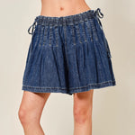Load image into Gallery viewer, Vintage Distressed High Waist Denim A-Line Shorts N6C316