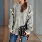 Load image into Gallery viewer, Color Block Loose Fit Sweater Women Oversized N5A836