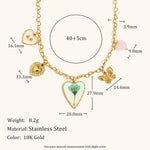 Load image into Gallery viewer, Color Gradient Heart Butterfly Necklace Steel S5P223