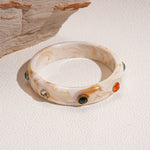 Load image into Gallery viewer, Acrylic Bracelet Rhinestone Colorful Cuff Bangle N6F045