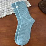 Load image into Gallery viewer, Thick Thermal Crew Socks Wool Blend Striped Cuffed M5A304