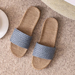 Load image into Gallery viewer, Woven Linen House Slippers Women N6C227