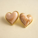 Load image into Gallery viewer, Womens Vintage Marbled Heart Acrylic Stud Earrings N6K152