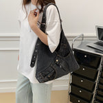Load image into Gallery viewer, Women's Large Denim Tote Shoulder Handbag N6J201