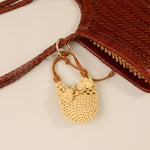 Load image into Gallery viewer, Raffia Cherry Bag Charm Handwoven Keychain N6G066