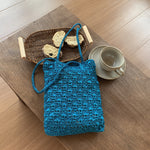 Load image into Gallery viewer, Handmade Metallic Thread Woven Crochet Shoulder Bag N6A116