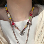 Load image into Gallery viewer, Colorful Bird Bead Necklace Dopamine Layering S5P891