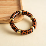 Load image into Gallery viewer, Womens Leopard Print Acrylic Beaded Bracelet N6K126