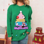 Load image into Gallery viewer, Retro Christmas Tree Pullover Sweater Women N5A635