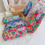 Load image into Gallery viewer, Vintage Floral Cotton Pencil Case YKK Zipper N6F152