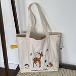 Load image into Gallery viewer, Cartoon Embroidered Nylon Shoulder Tote S5P380