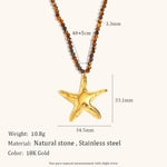 Load image into Gallery viewer, Baroque Pearl Sun Starfish Necklace Steel Gold Plated S5P220