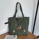Load image into Gallery viewer, Cartoon Embroidered Nylon Shoulder Tote S5P380