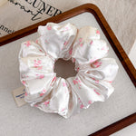 Load image into Gallery viewer, Padded Satin Floral Scrunchie Hair Tie N6C018