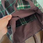Load image into Gallery viewer, Green Check Wool Tote Bag Women Large Capacity M5A333