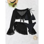 Load image into Gallery viewer, Long Sleeve Ruffle Four Piece Swimsuit N6A020