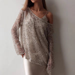 Load image into Gallery viewer, Womens Urban Loose Pullover Sequins Long Sleeve N25A052