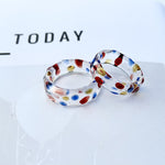 Load image into Gallery viewer, Handmade Liuli Rainbow Glass Ring Prism Dot N6G015