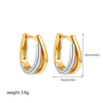 Load image into Gallery viewer, Two-tone Geometric U-Shape Ear Cuff Gold Plated N6C182