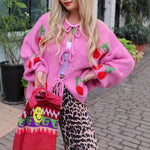 Load image into Gallery viewer, Sweater Loose Fit Round Neck Snowflake Sock Knit N5A850