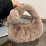 Load image into Gallery viewer, Furry Dumpling Bag Women Plush Mini Handbag S5P722