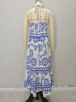 Load image into Gallery viewer, Ethnic Print Off-Shoulder Cross Beach Dress Women N6C255
