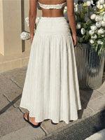 Load image into Gallery viewer, Drawstring A-Line Maxi Skirt with High-Low Hem N6B058