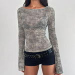 Load image into Gallery viewer, Animal Print Off Shoulder Long Sleeve Fitted Tee N6B081