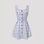 Load image into Gallery viewer, Purple A Line Belted Umbrella Dress Women N5A920