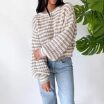 Load image into Gallery viewer, Retro Stripe Knit Top Loose Fit Round Neck Sweater N5A837