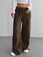 Load image into Gallery viewer, Corduroy Pants Women High Waist Wide Leg Drape N5A820