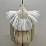 Load image into Gallery viewer, High Neck Lace Mesh Crop Top Women Sheer Layering N5A763