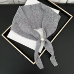 Load image into Gallery viewer, Womens Pearl Magnetic Clasp Knit Shoulder Scarf N6K269