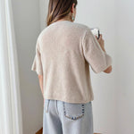 Load image into Gallery viewer, V Neck 3D Cherry Cardigan Women Beige N5A583