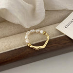 Load image into Gallery viewer, Freshwater Pearl Ring Copper Minimalist Stackable S5P067