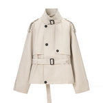 Load image into Gallery viewer, White Belted Short Trench Jacket Women N5A675