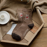 Load image into Gallery viewer, Thermal Wool Blend Mid Calf Socks Bear Pattern M5A041