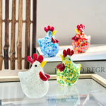 Load image into Gallery viewer, Handmade Liuli Chubby Rooster Figurine Cute Animal N6G016