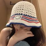 Load image into Gallery viewer, Striped Breathable Fisherman Sun Hat Women N6C371