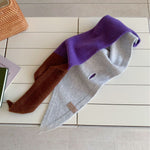 Load image into Gallery viewer, Color-Block Patchwork Triangle Scarf Shawl Women N6H310