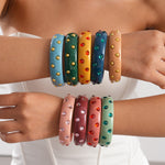 Load image into Gallery viewer, Womens Marbled Round Resin Bracelet N6K147