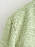 Load image into Gallery viewer, Lime Green Round Neck Baseball Jacket Women N5A735