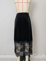 Load image into Gallery viewer, Velvet Lace High Waist Bodycon Midi Skirt Slit N6F195