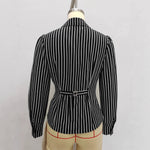 Load image into Gallery viewer, Asymmetric Tie Waist Stripe Shirt Women N5A771