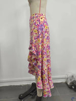Load image into Gallery viewer, Tie Side Slit Floral Midi Skirt Women N6A107